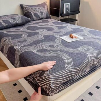 Thick pure cotton fitted sheet for single student dormitory beds