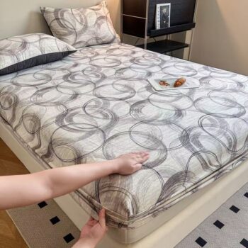 Thick pure cotton fitted sheet for single student dormitory beds