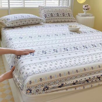 Thick pure cotton fitted sheet for single student dormitory beds