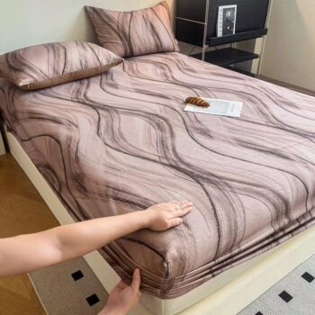 Thick pure cotton fitted sheet for single student dormitory beds