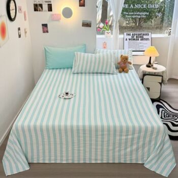Striped pure-color thickened all-season bed sheet for home use