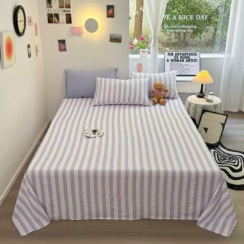 Striped pure-color thickened all-season bed sheet for home use