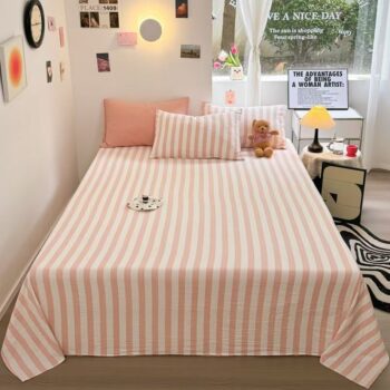 Striped pure-color thickened all-season bed sheet for home use