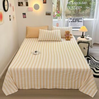 Striped pure-color thickened all-season bed sheet for home use