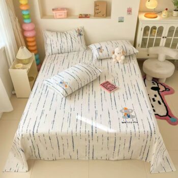 Thick pure cotton cartoon all-season bed sheet for home use