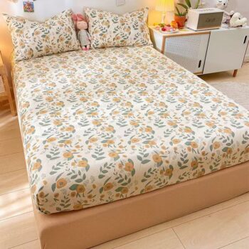 Thick non-slip pure cotton kids fitted sheet for children’s beds