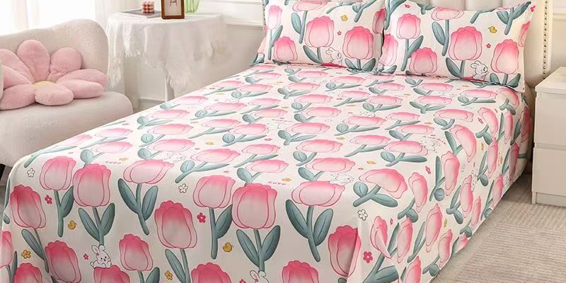 Thick durable printed home bed sheet for daily use