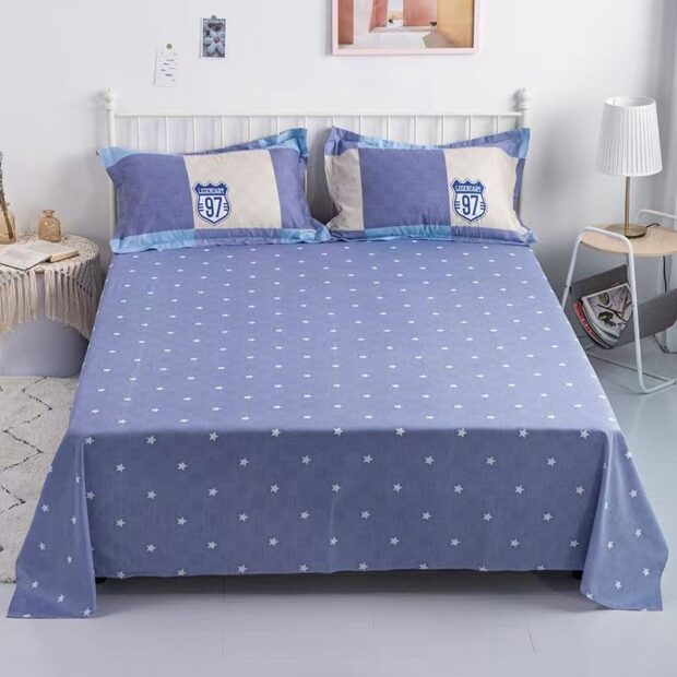 Thickened soft cotton bed sheet for single and double beds
