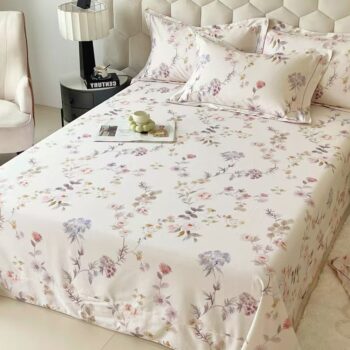 Luxury thick pure cotton vintage printed winter bed sheet