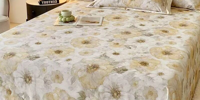 Luxury thick pure cotton vintage printed winter bed sheet