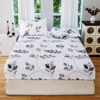Waterproof microfiber printed fitted sheet with elastic corners