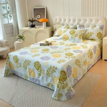 Thick warm cotton printed winter bed sheet for cozy homes