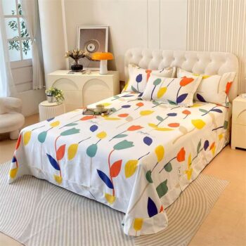 Thick warm cotton printed winter bed sheet for cozy homes