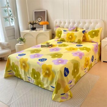 Thick warm cotton printed winter bed sheet for cozy homes